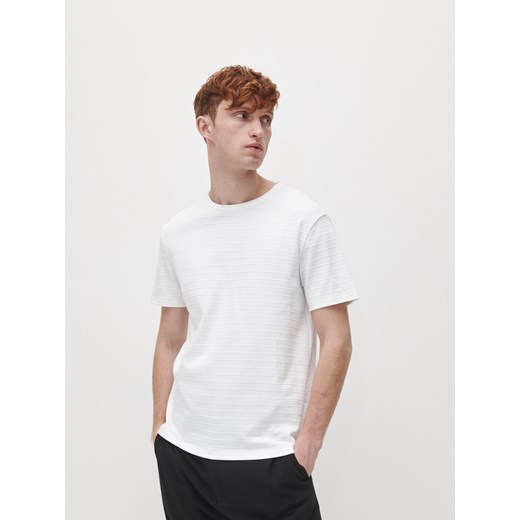 Reserved - T-shirt ze strukturalnej dzianiny - Biały Reserved M Reserved