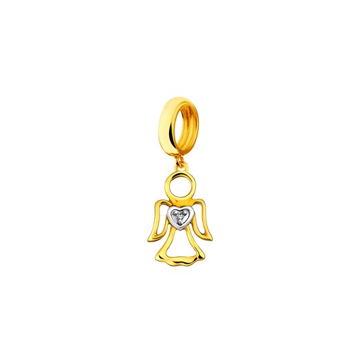 Zawieszka beads z żółtego złota z diamentem - anioł  APART