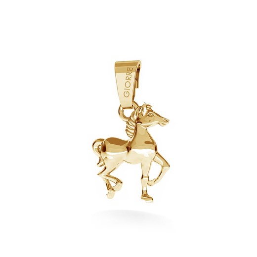 Srebrny charms beads zawieszka koń, srebro 925 : Srebro - kolor pokrycia - Pokrycie żółtym 18K złotem, Wariant - Zawieszka Giorre GIORRE