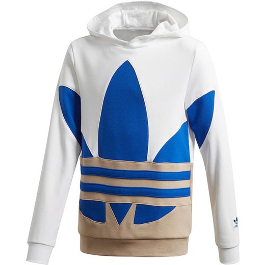 Bluza młodzieżowa Large Trefoil Hoodie Adidas Originals (white/trace khaki/royal blue) 140cm SPORT-SHOP.pl okazja