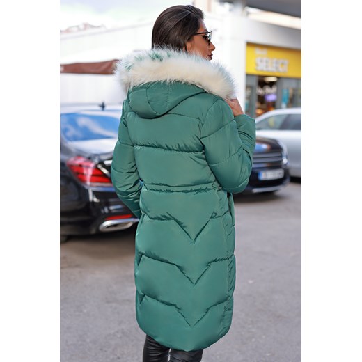  Sprzedawca W Górę Kurtka damska IVET casualowa poliestrowa długa zielony kurtki pikowane BYFHF