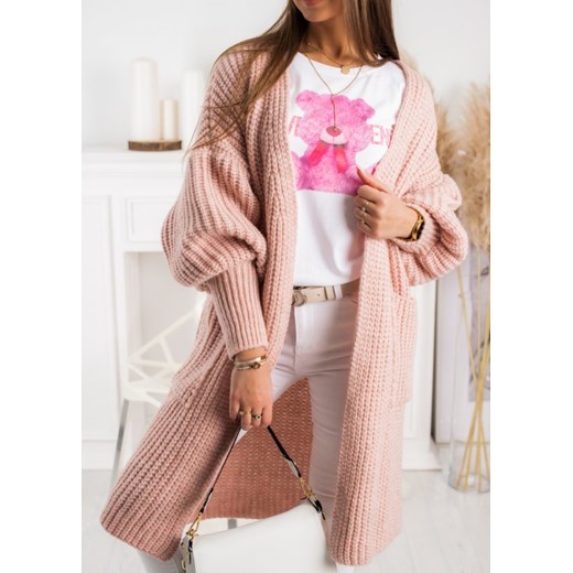 Sweter damski różowy Fason 