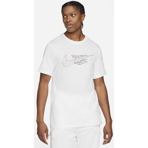 T-shirt męski Nike biały z napisami 