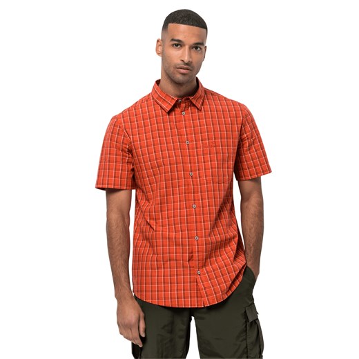 Koszula męska HOT SPRINGS SHIRT M saffron orange checks Autoryzowany Sklep Jack Wolfskin XL Jack Wolfskin okazja