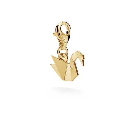 Srebrny charms zawieszka beads łabędź origami, srebro 925 : Srebro - kolor pokrycia - Pokrycie żółtym 18K złotem Giorre GIORRE