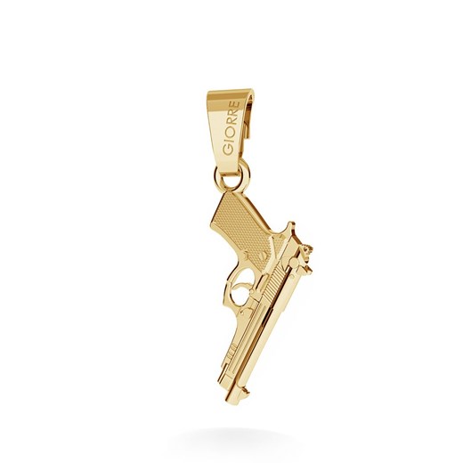 Srebrny charms zawieszka beads pistolet beretta, srebro 925 : Srebro - kolor pokrycia - Pokrycie żółtym 18K złotem, Wariant - Zawieszka Giorre GIORRE