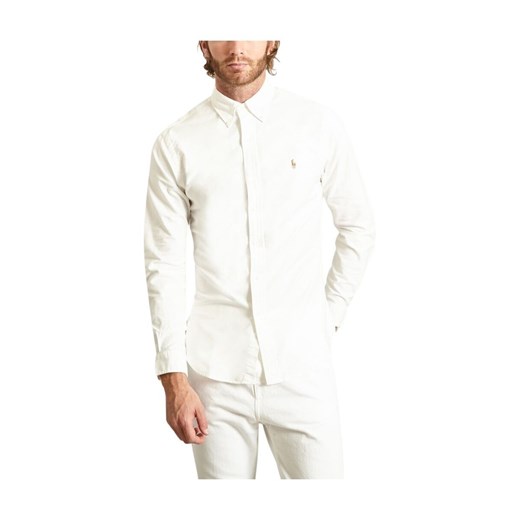 Koszula męska Polo Ralph Lauren z długim rękawem biała z kołnierzykiem button down 