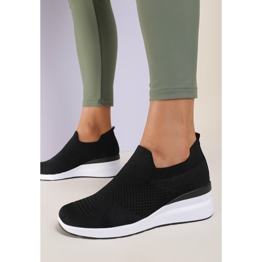 Buty sportowe damskie czarne Renee sneakersy bez zapięcia 