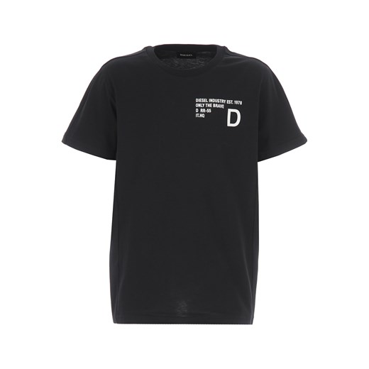 Diesel Koszulka Dziecięca dla Chłopców, czarny, Bawełna, 2021, 10Y 12Y 14Y 16Y Diesel 16Y RAFFAELLO NETWORK