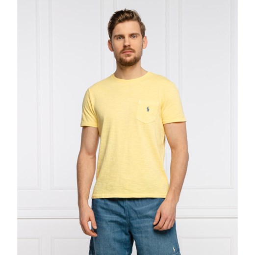 T-shirt męski Polo Ralph Lauren żółty z krótkim rękawem 