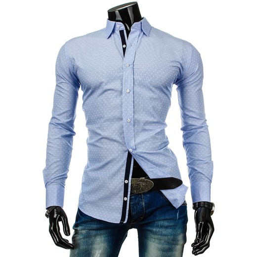 Koszula z długim rękawem (dx0219) - Niebieski dstreet niebieski bawełniane