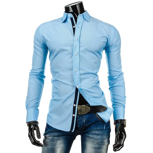 Koszula z długim rękawem (dx0217) - Niebieski dstreet niebieski bawełniane