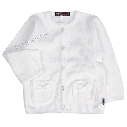 Prosty biały sweterek dla dziewczynki 56 - 104 Jagoda blumore-pl bialy akryl