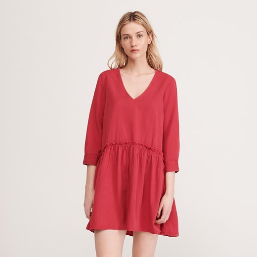 Reserved - Gładka sukienka z Tencelem™ - Różowy Reserved 36 wyprzedaż Reserved