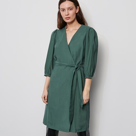 Reserved - Kopertowa sukienka - Zielony Reserved 42 okazyjna cena Reserved