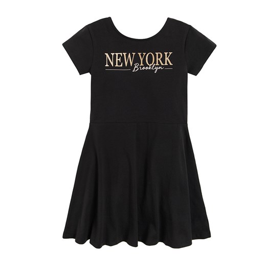 Cool Club, Sukienka dziewczęca z krótkim rękawem, czarna, New York Brooklyn Cool Club smyk