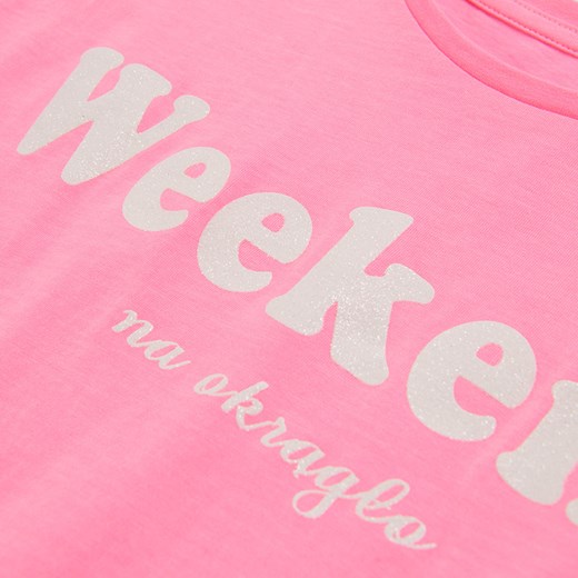 Cool Club, T-shirt dziewczęcy, pudełkowy, różowy, Weekend na okrągło Cool Club smyk