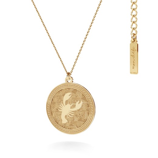 Srebrny naszyjnik znak zodiaku - rak, 925 - MON DÉFI, srebro 925 : Srebro - kolor pokrycia - Pokrycie żółtym 18K złotem Giorre GIORRE