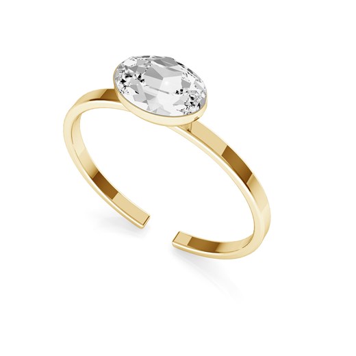 Srebrny pierścionek z owalnym kryształem Rivoli My RING™, srebro 925 : Srebro - kolor pokrycia - Pokrycie żółtym 18K złotem, SWAROVSKI - kolor kryształu - Crystal Giorre GIORRE