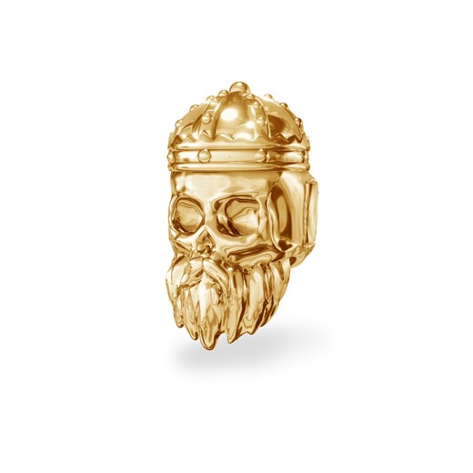 Srebrny koralik beads - czaszka króla, srebro 925 : Srebro - kolor pokrycia - Pokrycie żółtym 18K złotem Giorre GIORRE