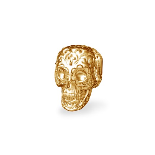 Srebrny koralik beads - czaszka cukrowa, srebro 925 : Srebro - kolor pokrycia - Pokrycie żółtym 18K złotem Giorre GIORRE