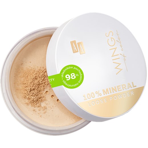 AA WINGS OF COLOR 100% Pure Mineral Loose Powder Puder Sypki Mineralny Idealnie Kryjący 12 Warm Beige 8 g Aa Wings Of Color Oceanic_SA