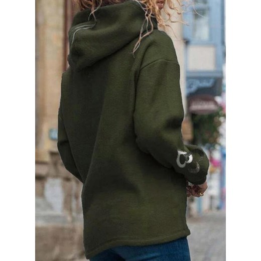 Bluza damska Sandbella bawełniana zielona z aplikacjami  
