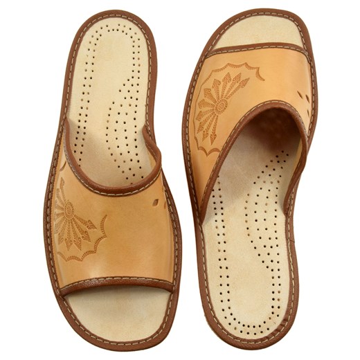 Skórzane pantofle męskie ze sklepu JK-Collection w kategorii Kapcie męskie - zdjęcie 105722095