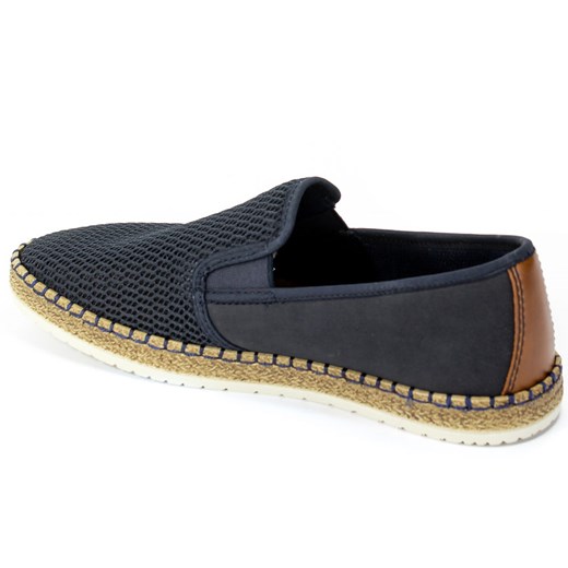 Rieker espadryle męskie bez zapięcia ze skóry casual 