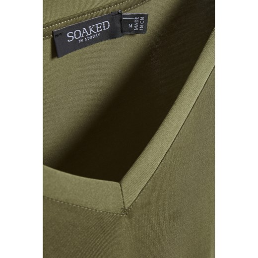 Bluzka damska zielona Soaked In Luxury w serek z długim rękawem 