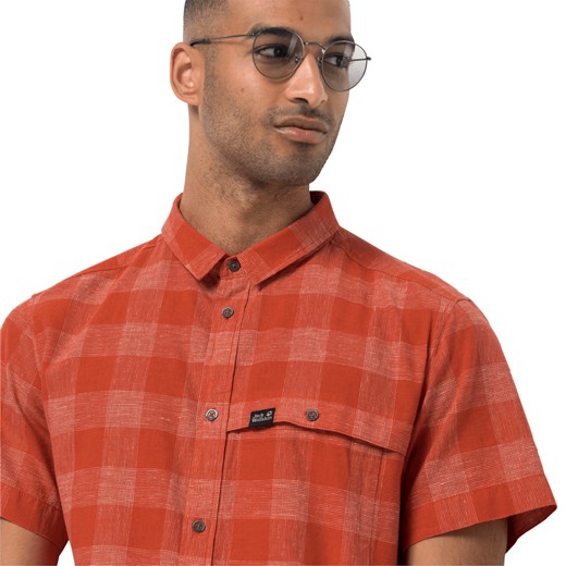 Koszula męska Autoryzowany Sklep Jack Wolfskin w kratkę czerwona 