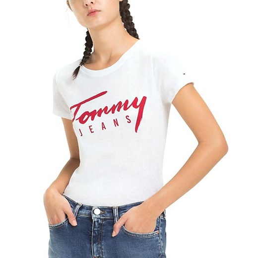 T-Shirt koszulka damska Tommy Jeans TOMMY SCRIPT Tommy Jeans XS promocyjna cena zantalo.pl