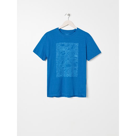 Sinsay t-shirt męski niebieski 