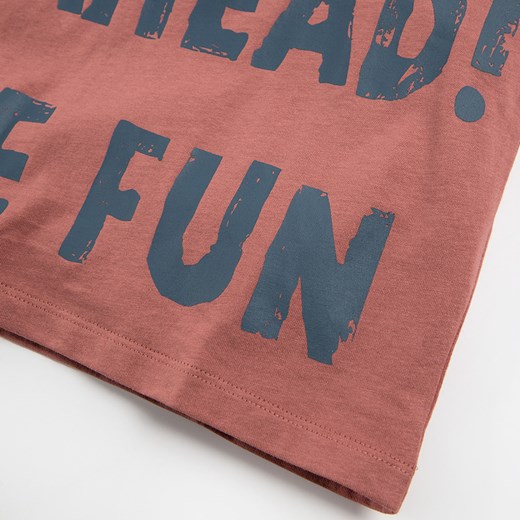 Cool Club, T-shirt chłopięcy, brązowy, Go ahead! Have fun Cool Club smyk