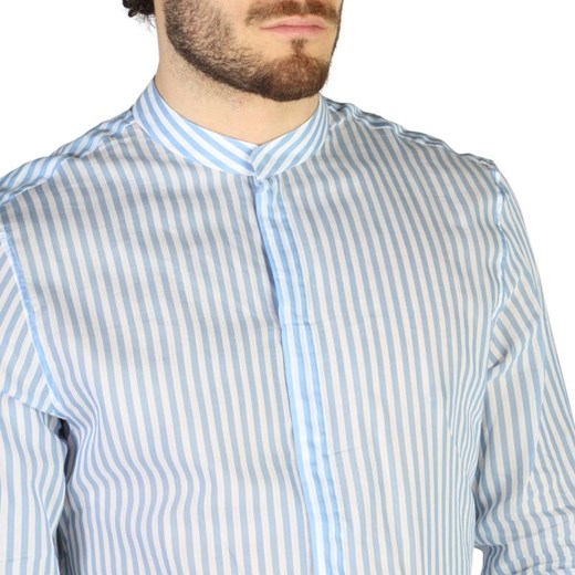 Koszula męska niebieska Emporio Armani z długim rękawem 