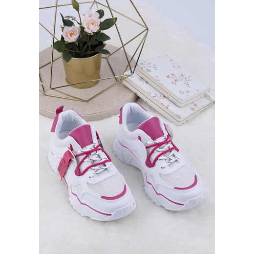Sneakersy biało różowe Lydie Yourshoes 38 YourShoes