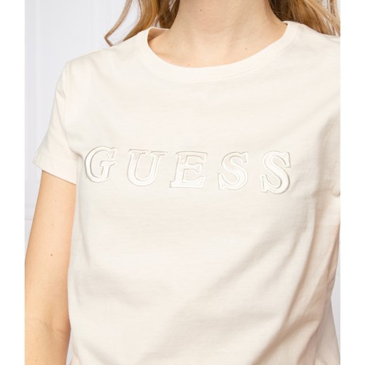 Bluzka damska biała Guess z krótkimi rękawami casual 