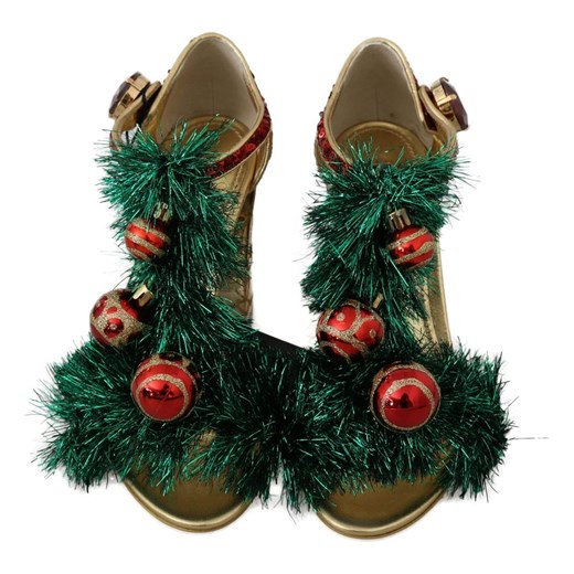 Sandały skórzane CHRISTMAS buty Dolce & Gabbana 37 wyprzedaż showroom.pl