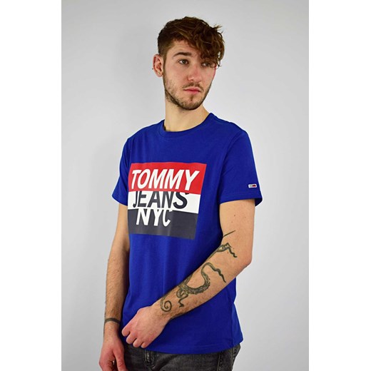 T-SHIRT MĘSKI TOMMY JEANS NIEBIESKI Tommy Hilfiger XL wyprzedaż Royal Shop