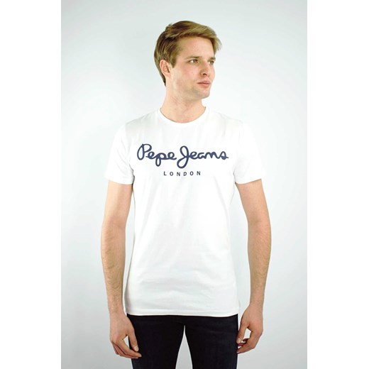 t-shirt koszulka męska pm501594 pepe jeans biała stretch ze sklepu Royal Shop w kategorii T-shirty męskie - zdjęcie 106012979