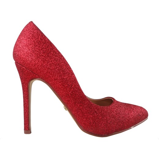 Czerwone szpilki brokatowe buty damskie 39 okazja Kokietki