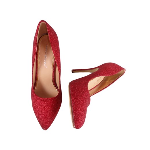 Czerwone szpilki brokatowe buty damskie 38 okazja Kokietki