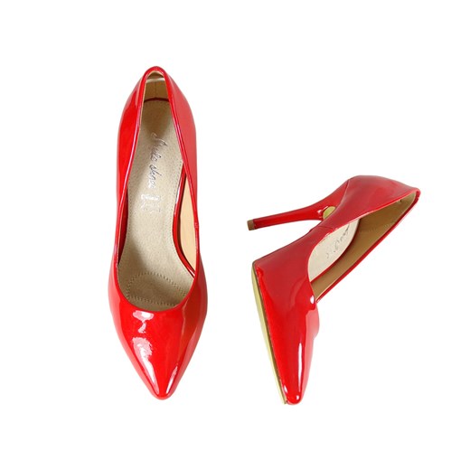 Czerwone szpilki damskie lakierowane buty 36 Kokietki