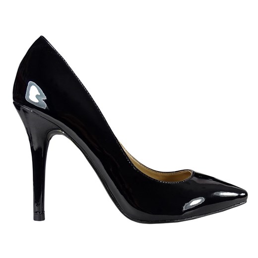 Czarne szpilki damskie lakierowane buty klasyczne 40 Kokietki