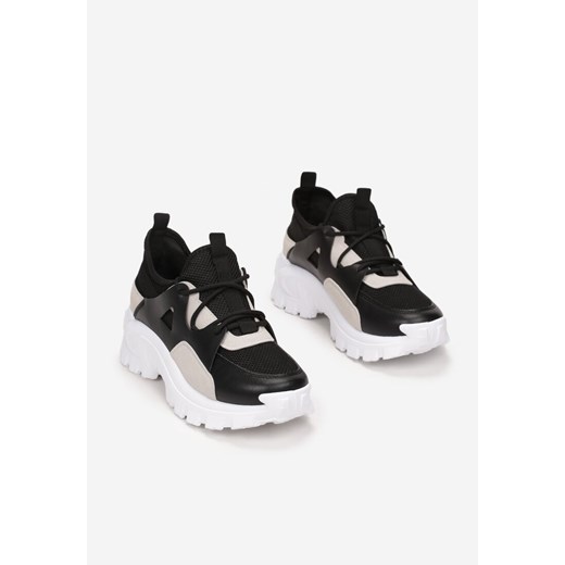 Czarne buty sportowe damskie Renee sneakersy