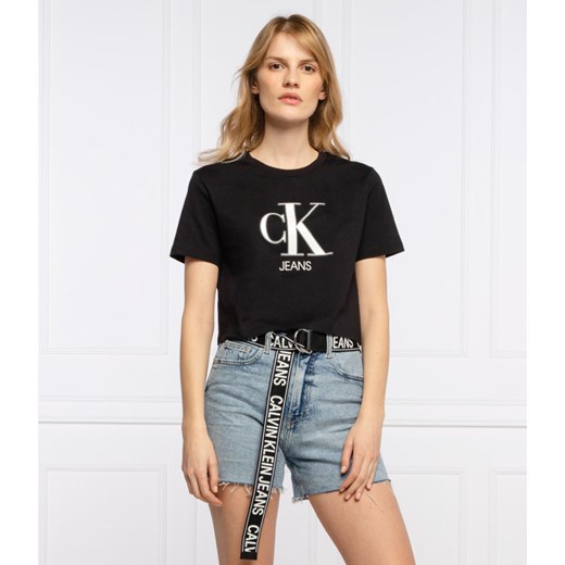 CALVIN KLEIN JEANS T-shirt MONOGRAM | Cropped Fit XS Gomez Fashion Store
