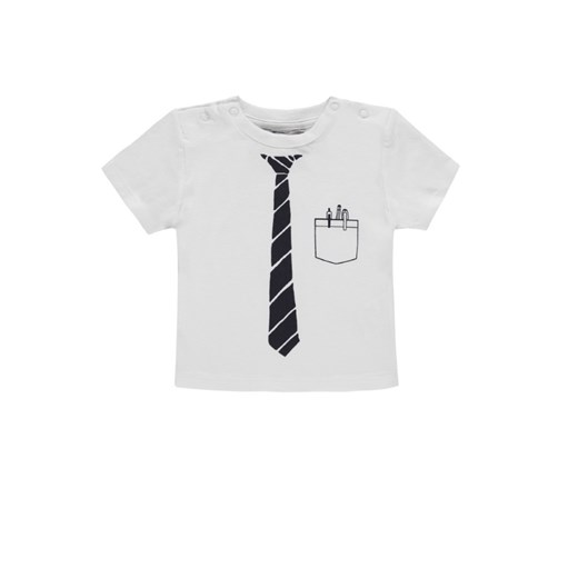 T-shirt chłopięcy, biały, krawat, Kanz Kanz 62 okazja smyk