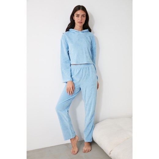 Trendyol Blue Velvet Tracksuit Suit Trendyol M Factcool