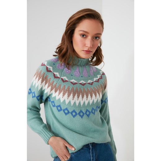Trendyol Mint Jacquin Knitwear Sweater Trendyol M Factcool