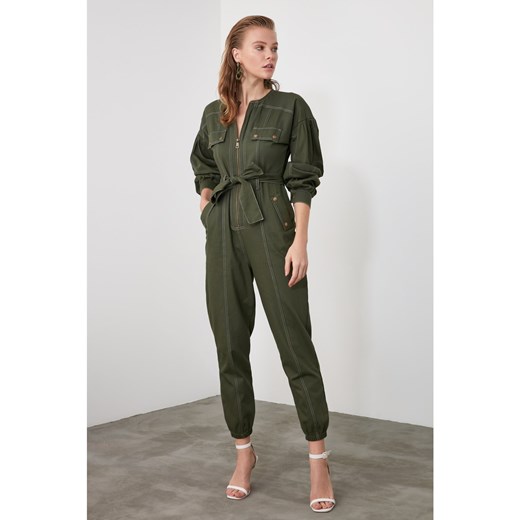 Trendyol Khaki Belt Edifying Jumpsuit Trendyol 34 Factcool